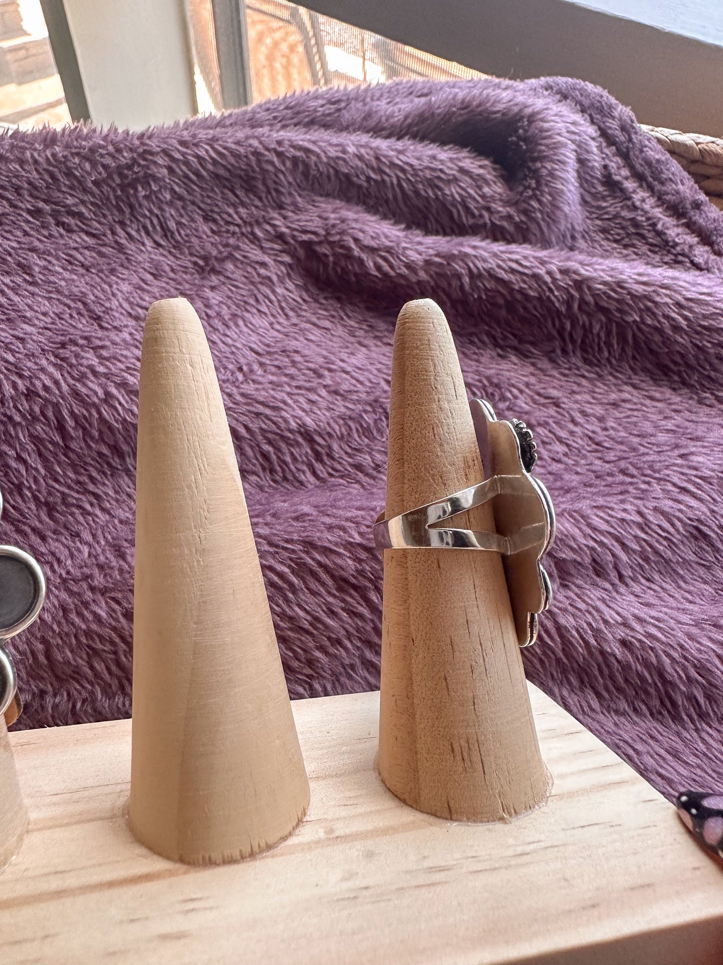 Spring 15 | Peach moonstone silver ring | Size 7