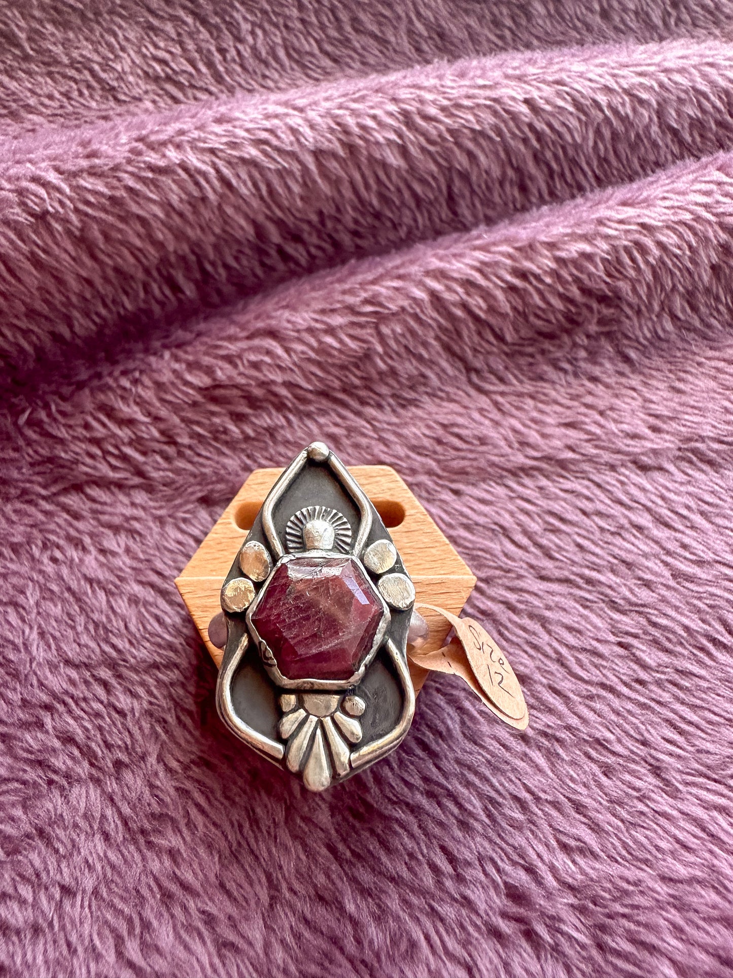 Spring 13 | Ruby stone silver ring | Size 12