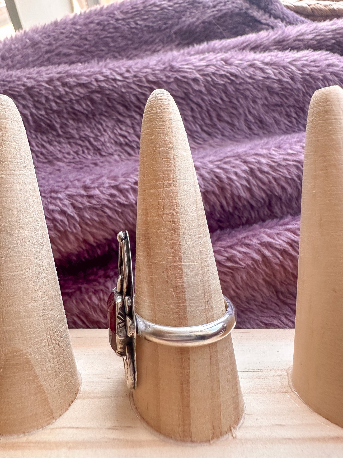 Spring 13 | Ruby stone silver ring | Size 12