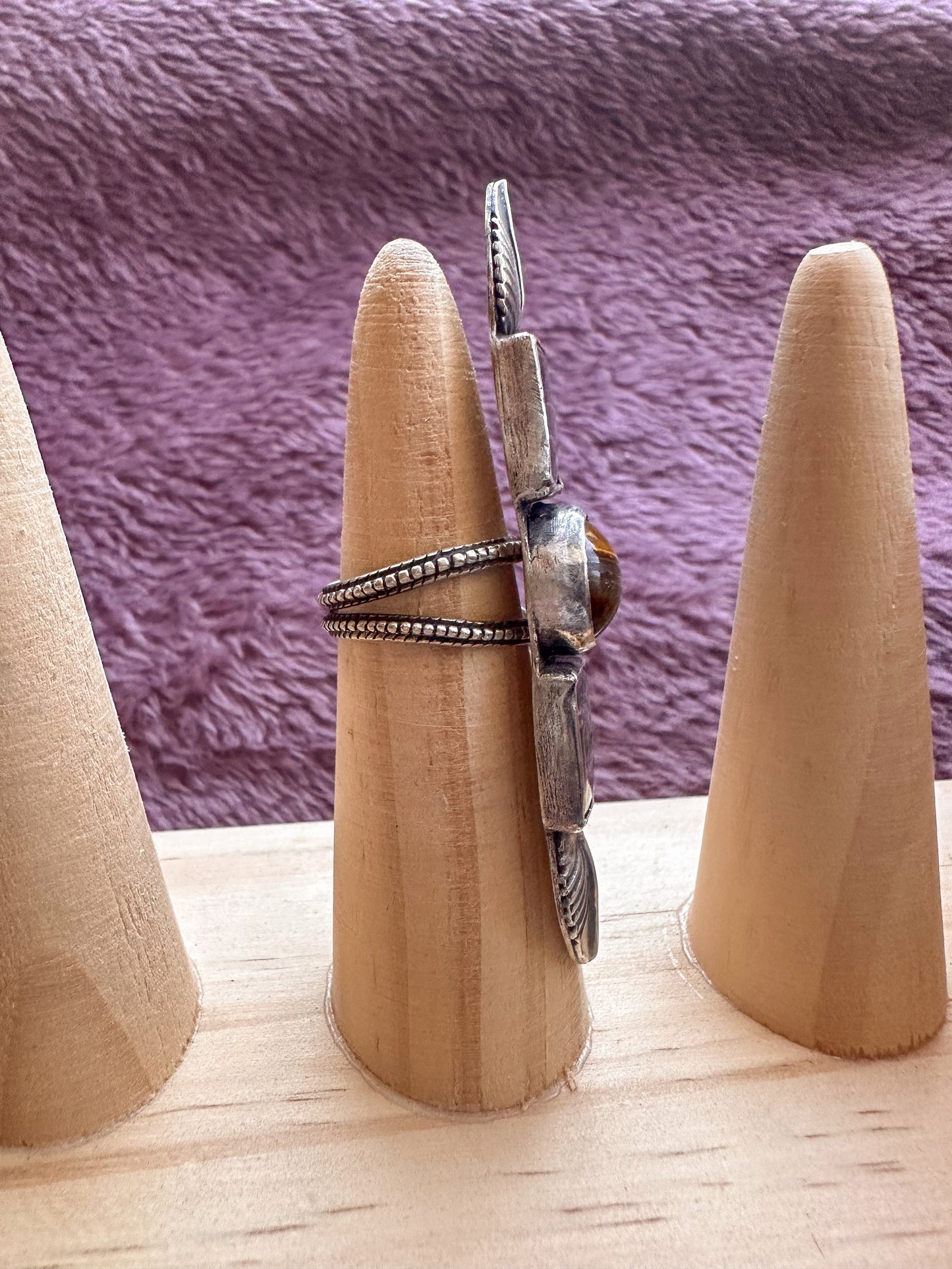 Spring 18 | Tigers eye and jasper silver ring | Size 6.5