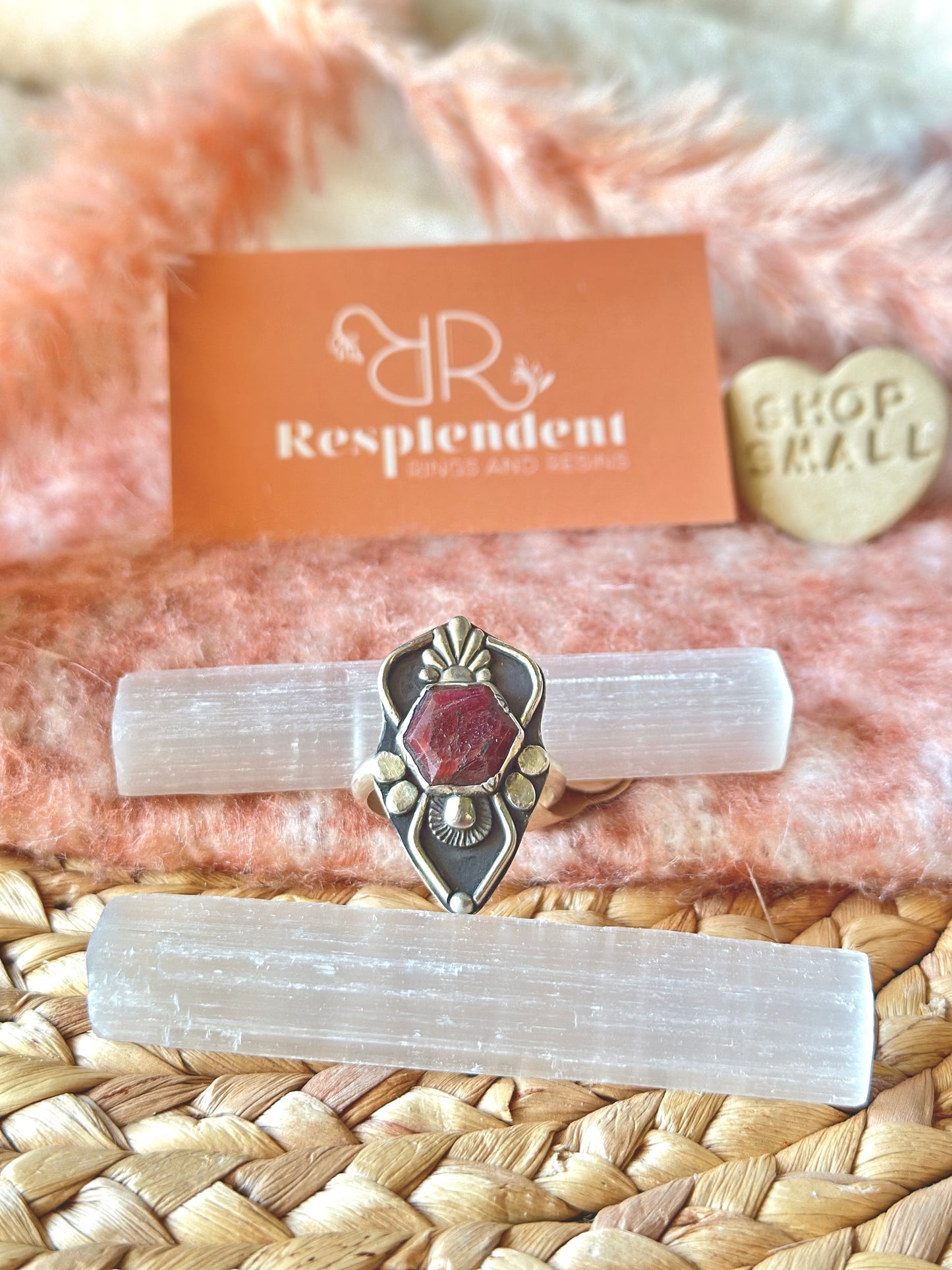 Spring 13 | Ruby stone silver ring | Size 12