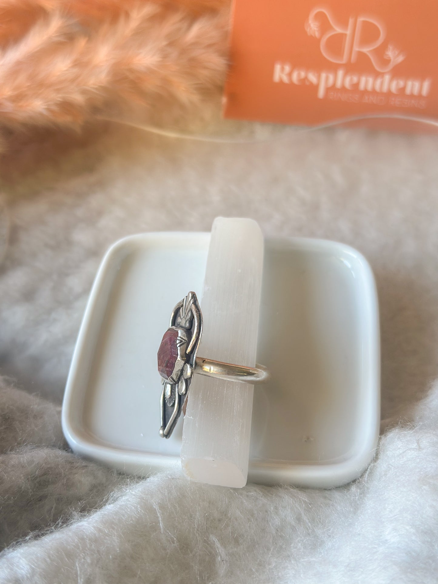 Spring 13 | Ruby stone silver ring | Size 12