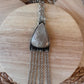 Silver Necklace with Peach Moonstone and fringe