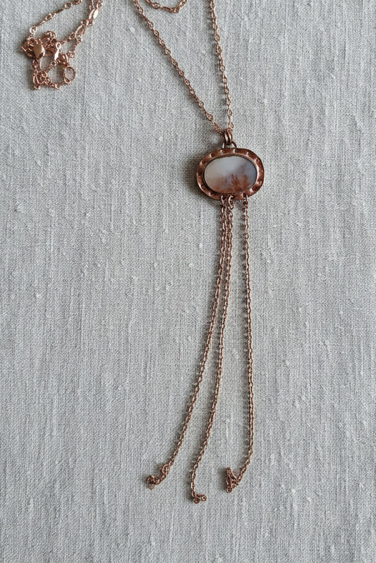 Dendritic Agate Fringe Necklace