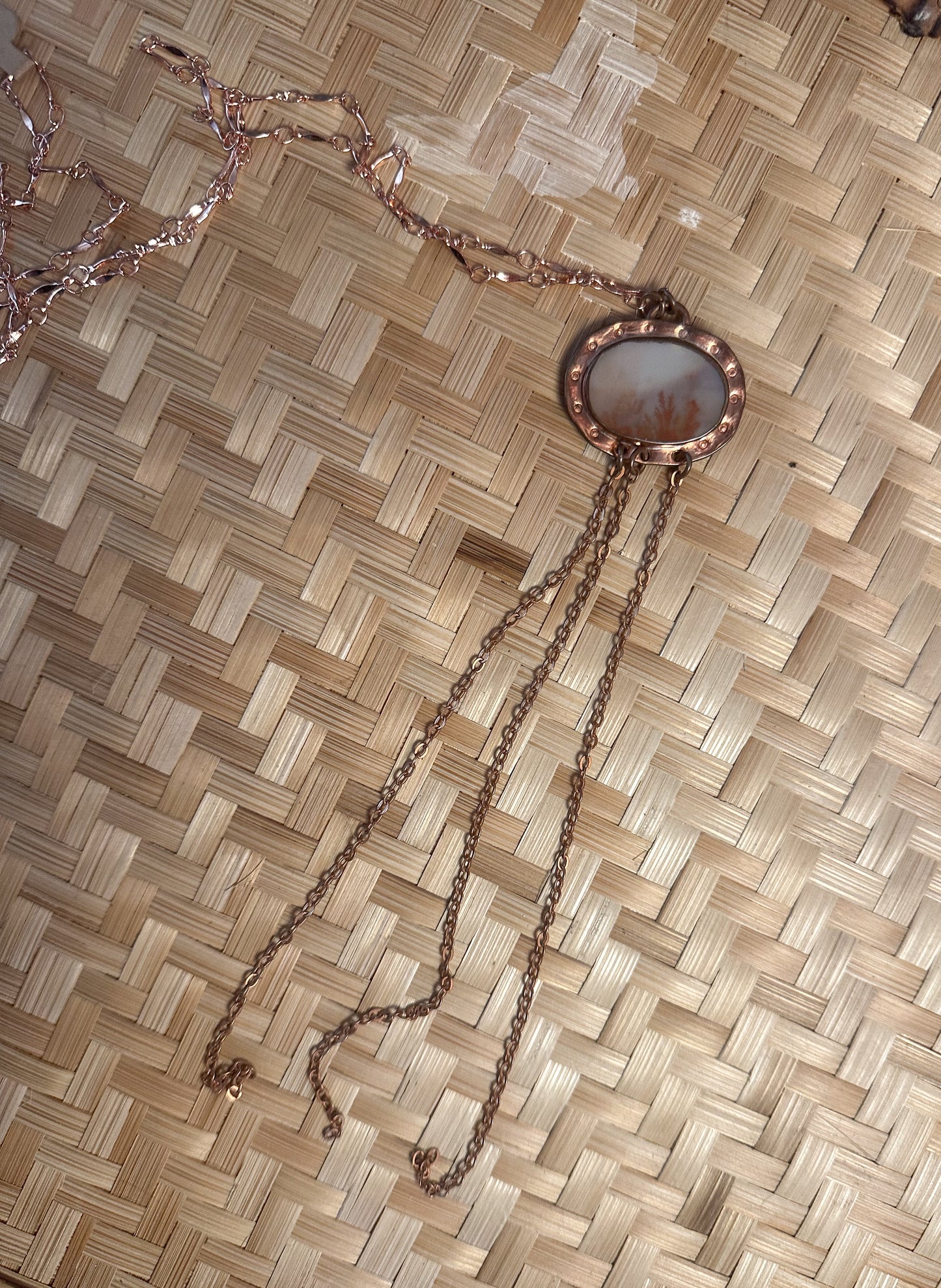 Dendritic Agate Fringe Necklace