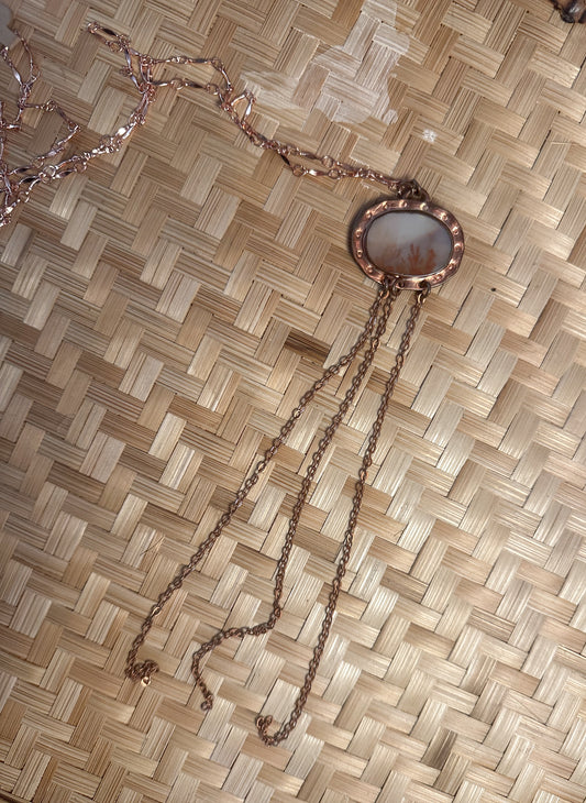 Dendritic Agate Fringe Necklace